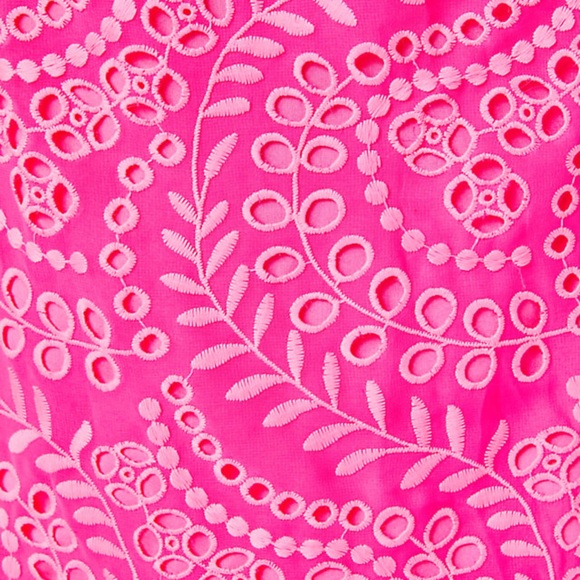 Lilly Pulitzer Amrita Midi Shirtdress in Pink Isle Swirly Fern Scalloped… - Picture 6 of 13